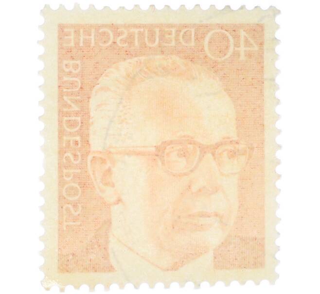 Почтовая марка 40 пфеннигов 1970 года Западная Германия (ФРГ) «Президент Густав Хайнеман» (Артикул: T11-41088) — Фото №2