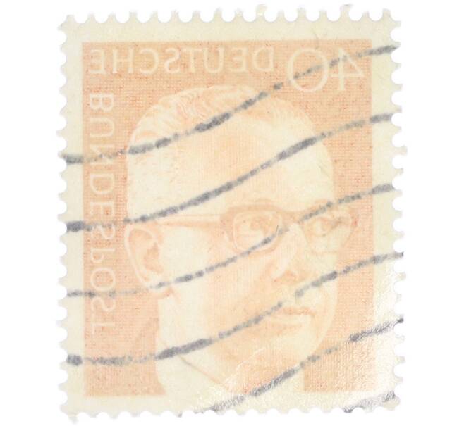 Почтовая марка 40 пфеннигов 1970 года Западная Германия (ФРГ) «Президент Густав Хайнеман» (Артикул: T11-41089) — Фото №2