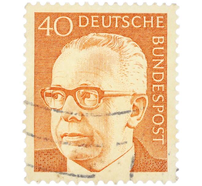 Почтовая марка 40 пфеннигов 1970 года Западная Германия (ФРГ) «Президент Густав Хайнеман» (Артикул: T11-41090) — Фото №1
