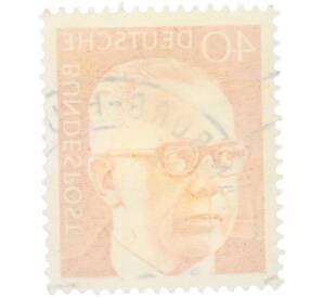 Почтовая марка 40 пфеннигов 1970 года Западная Германия (ФРГ) «Президент Густав Хайнеман» — Фото №2