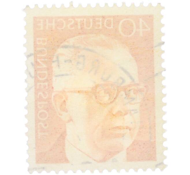 Почтовая марка 40 пфеннигов 1970 года Западная Германия (ФРГ) «Президент Густав Хайнеман» (Артикул: T11-41091) — Фото №2