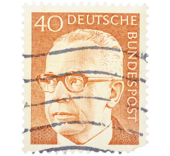 Почтовая марка 40 пфеннигов 1970 года Западная Германия (ФРГ) «Президент Густав Хайнеман» (Артикул: T11-41092) — Фото №1