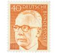 Почтовая марка 40 пфеннигов 1970 года Западная Германия (ФРГ) «Президент Густав Хайнеман» (Артикул: T11-41094) — Фото №1