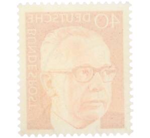 Почтовая марка 40 пфеннигов 1970 года Западная Германия (ФРГ) «Президент Густав Хайнеман» — Фото №2