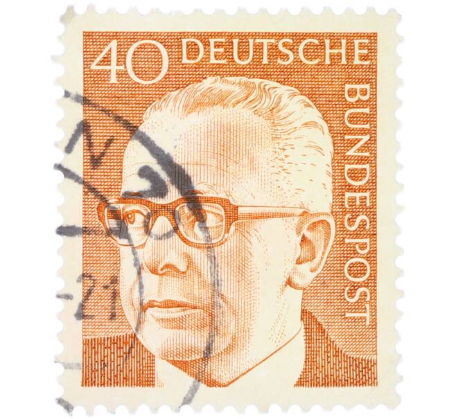 Почтовая марка 40 пфеннигов 1970 года Западная Германия (ФРГ) «Президент Густав Хайнеман» (Артикул: T11-41095) — Фото №1