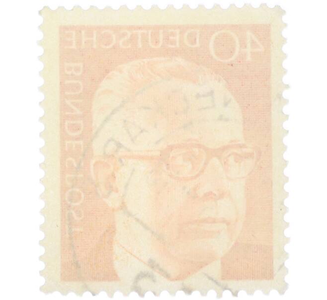 Почтовая марка 40 пфеннигов 1970 года Западная Германия (ФРГ) «Президент Густав Хайнеман» (Артикул: T11-41096) — Фото №2