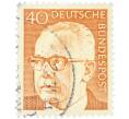 Почтовая марка 40 пфеннигов 1970 года Западная Германия (ФРГ) «Президент Густав Хайнеман» (Артикул: T11-41097) — Фото №1