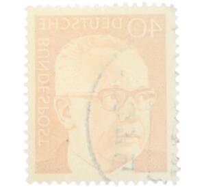 Почтовая марка 40 пфеннигов 1970 года Западная Германия (ФРГ) «Президент Густав Хайнеман» — Фото №2