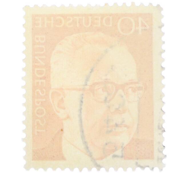 Почтовая марка 40 пфеннигов 1970 года Западная Германия (ФРГ) «Президент Густав Хайнеман» (Артикул: T11-41097) — Фото №2