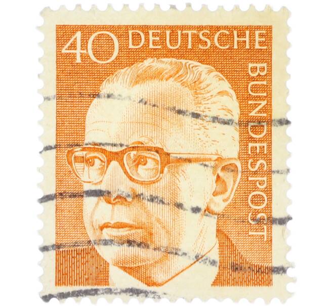 Почтовая марка 40 пфеннигов 1970 года Западная Германия (ФРГ) «Президент Густав Хайнеман» (Артикул: T11-41098) — Фото №1