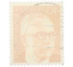 Почтовая марка 40 пфеннигов 1970 года Западная Германия (ФРГ) «Президент Густав Хайнеман» — Фото №2