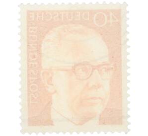 Почтовая марка 40 пфеннигов 1970 года Западная Германия (ФРГ) «Президент Густав Хайнеман» — Фото №2