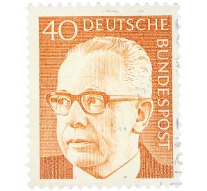 Почтовая марка 40 пфеннигов 1970 года Западная Германия (ФРГ) «Президент Густав Хайнеман» — Фото №1