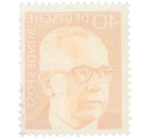 Почтовая марка 40 пфеннигов 1970 года Западная Германия (ФРГ) «Президент Густав Хайнеман» — Фото №2