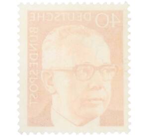 Почтовая марка 40 пфеннигов 1970 года Западная Германия (ФРГ) «Президент Густав Хайнеман» — Фото №2