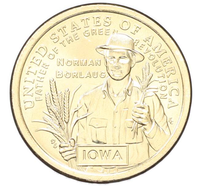 Монета 1 доллар 2026 года D США «Американские инновации — Айова. Норман Борлоуг (отец Зеленой революции)» (Артикул: M2-92245) — Фото №1