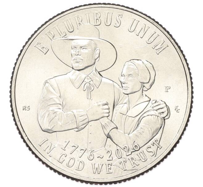 Монета 1/4 доллара (25 центов) 2026 года P США «250 лет независимости США — Мейфлауэр» (Артикул: M2-92246) — Фото №2