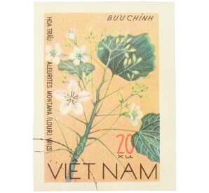 Почтовая марка 20 су 1977 года Вьетнам «Дикие цветы — Тунговое дерево (Aleurites montana)» (Без перфорации) — Фото №1