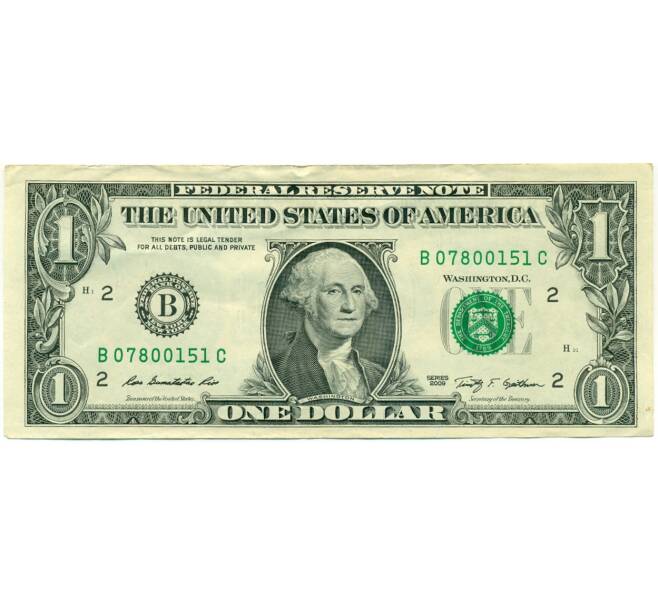 Банкнота 1 доллар 2009 года США (Артикул: K12-81276) — Фото №1