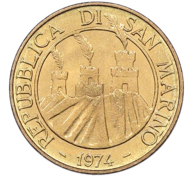 Монета 20 лир 1974 года Сан-Марино (Артикул: K8-1031) — Фото №2