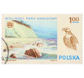 Почтовая марка 1 злотый 1976 года Польша «Волинский национальный парк и орлан-белохвост» — Фото №1