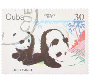 Почтовая марка 30 сентаво 1979 года Куба «Животные зоопарка — Панда» — Фото №1