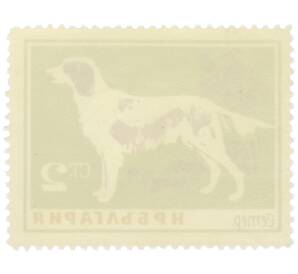 Почтовая марка 2 стотинки 1964 года Болгария «Породы собак — Сеттер» — Фото №2