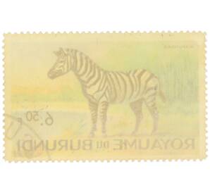 Почтовая марка 6.50 франка 1964 года Бурунди «Фауна Африки — Бурчеллова зебра» — Фото №2