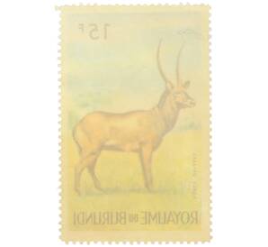 Почтовая марка 15 франков 1964 года Бурунди «Фауна Африки — Обыкновенный водяной козел» — Фото №2