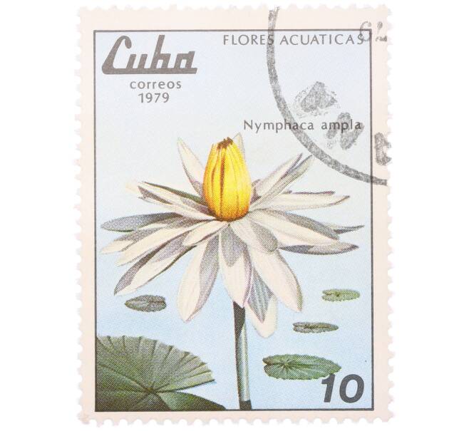 Почтовая марка 10 сентаво 1979 года Куба «Водные цветы — Кувшинка широколистная» (Артикул: K12-81606) — Фото №1