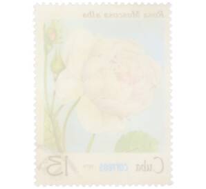 Почтовая марка 13 сентаво 1979 года Куба «Флора — Белая мшистая роза» — Фото №2