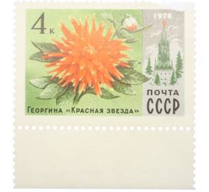 Почтовая марка 4 копейки 1978 года «Цветы Москвы — Георгина Красная звезда» — Фото №1