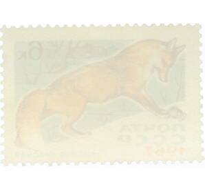 Почтовая марка 6 копеек 1967 года «Пушные промысловые звери — Красная лиса» — Фото №2