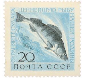 Почтовая марка 20 копеек 1962 года «Фауна СССР — Судак» — Фото №1