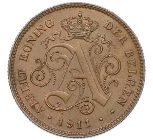2 сантима 1911 года Бельгия — легенда на фламандском (DER BELGEN) — Фото №2