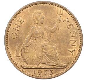 1 пенни 1953 года Великобритания — Фото №1