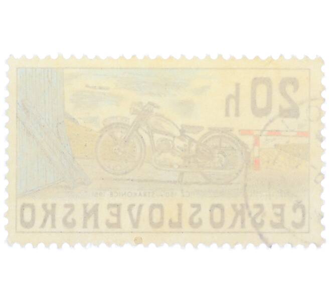 Почтовая марка 20 геллеров 1975 года Чехословакия «Чехословацкие мотоциклы — Cz 150» (Артикул: K12-81835) — Фото №2