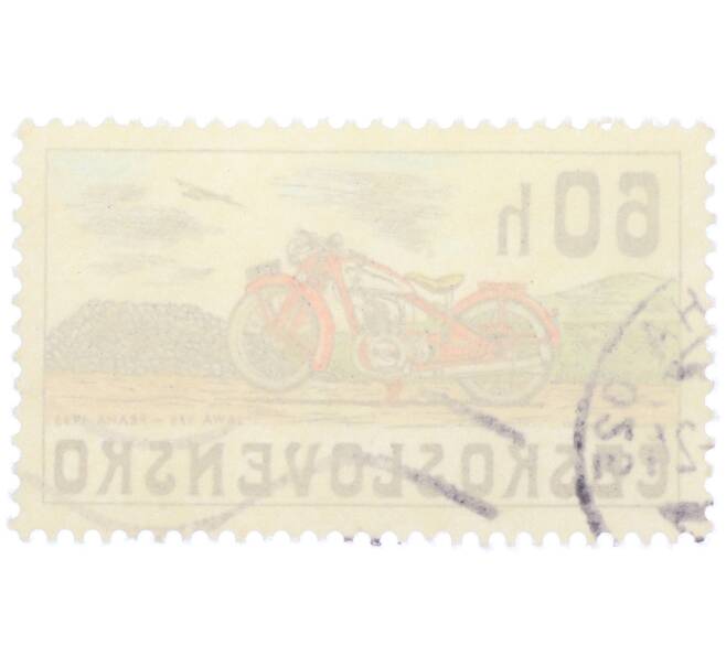 Почтовая марка 60 геллеров 1975 года Чехословакия «Чехословацкие мотоциклы — Ява 175» (Артикул: K12-81839) — Фото №2