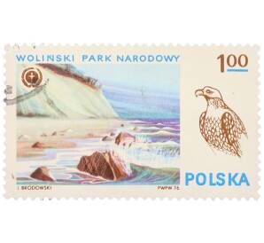Почтовая марка 1 злотый 1976 года Польша «Национальные парки Польши — Волинский парк и орлан-белохвост» — Фото №1