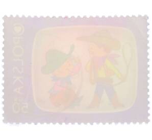 Почтовая марка 50 грошей 1975 года Польша «Детские телепередачи — Болек и Лелек на Диком Западе» — Фото №2