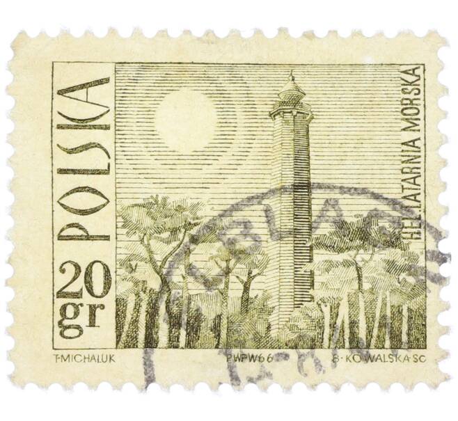 Почтовая марка 20 грошей 1966 года Польша «Туристические достопримечательности — Маяк на Хеле» (Артикул: K12-82017) — Фото №1