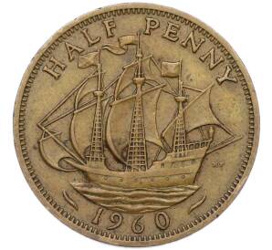 1/2 пенни 1960 года Великобритания — Фото №1