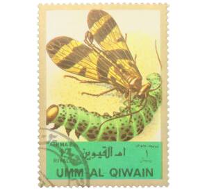 Почтовая марка 1 риял 1972 года Умм-эль-Кайвайн «Насекомые — Скорпионница» (Надпись авиапочты) — Фото №1