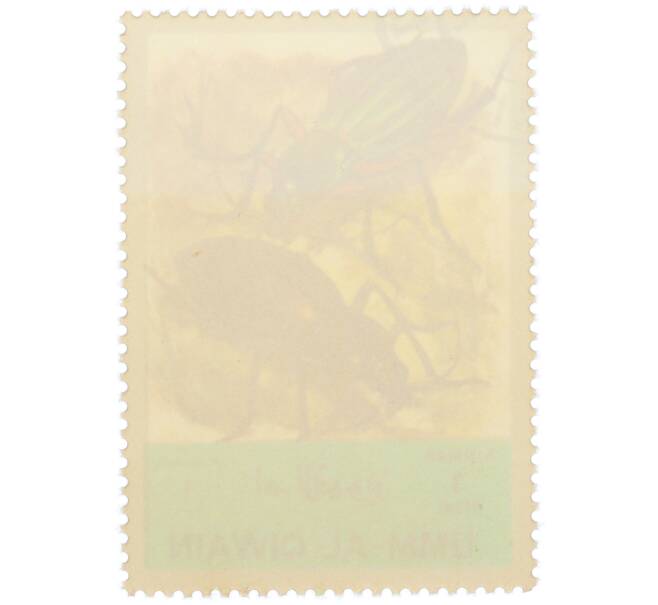 Почтовая марка 1 риял 1972 года Умм-эль-Кайвайн «Насекомые — Жужелица великолепная» (Надпись авиапочты) (Артикул: K12-82063) — Фото №2