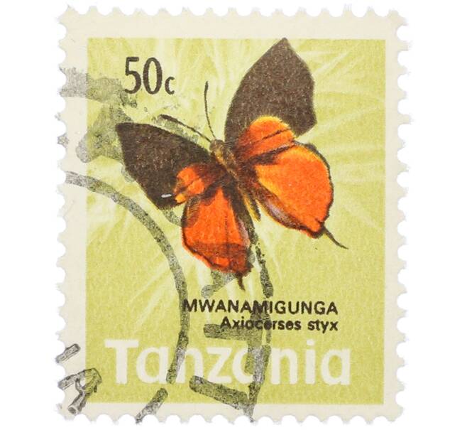 Почтовая марка 50 центов 1973 года Танзания «Бабочки — Axiocerses styx» (Артикул: K12-82068) — Фото №1