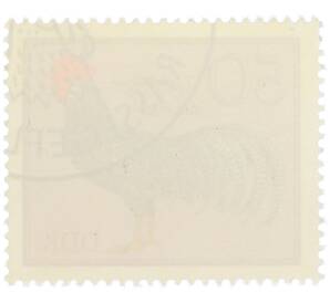 Почтовая марка 50 пфеннигов 1979 года Восточная Германия (ГДР) «Породы домашней птицы - Полосатый итальянец» — Фото №2