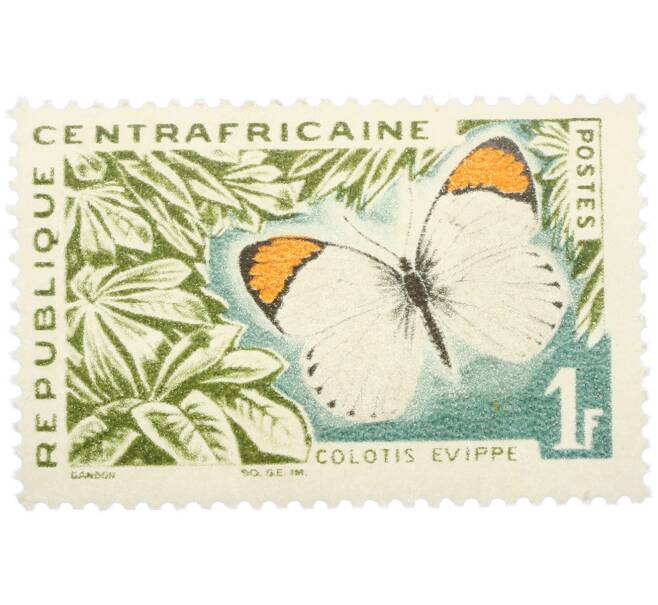 Почтовая марка 1 франк 1963 года Центрально-Африканская республика (ЦАР) «Бабочки — Colotis evippe (Зорька оранжевополосая)» (Артикул: K12-82211) — Фото №1