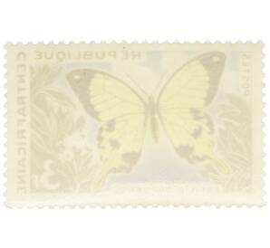 Почтовая марка 3 франка 1963 года Центрально-Африканская республика (ЦАР) «Фауна — Африканский парусник» — Фото №2