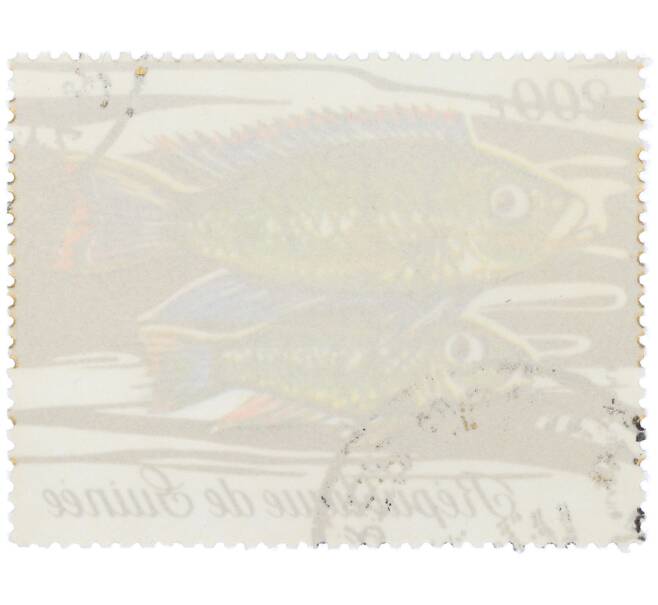 Почтовая марка 200 франков 1971 года Гвинея «Фауна - Тиляпия краснобрюхая» (Артикул: K12-82262) — Фото №2