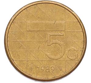 5 гульденов 1989 года Нидерланды — Фото №1